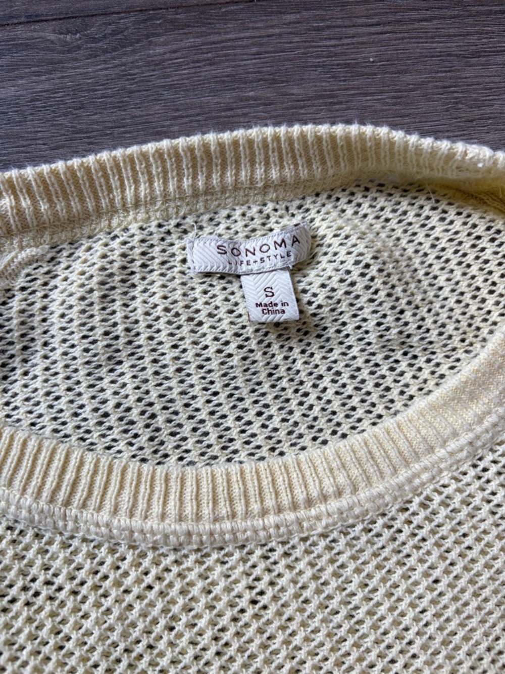Sonoma Light Cream Open-Weave Pullover Sweater - Picture 4 of 6